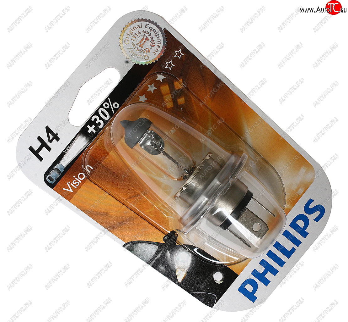 Лампа 12V H4 6055W P43t-38 +30% блистер (1шт.) Premium PHILIPS 12342prb1