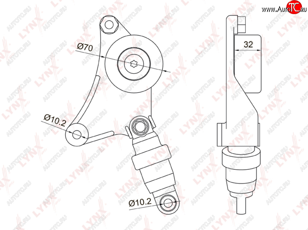 Ролик приводного ремня TOYOTA Avensis (01-09),Camry (03-08) натяжителя LYNX pt3043