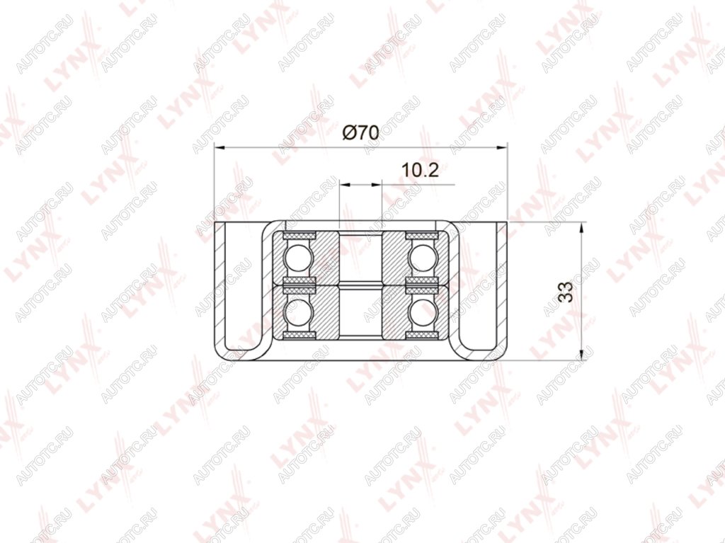 Ролик приводного ремня TOYOTA Land Cruiser Prado (J150) (09-) обводной LYNX pb7033