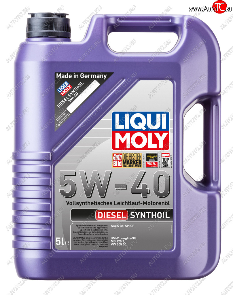 Масло дизельное DIESEL SYNTHOIL 5W40 синт.5л LIQUI MOLY 1341