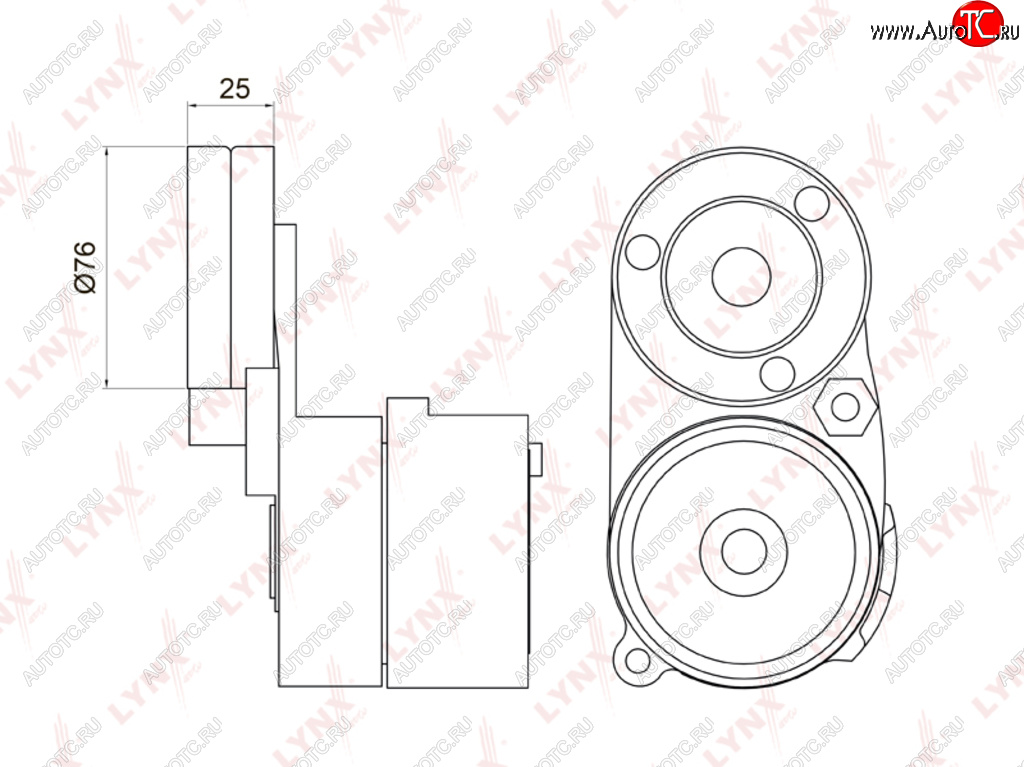 Ролик приводного ремня VW Passat B3,B5,B6 AUDI A4,A6,A8 натяжителя LYNX pt3005