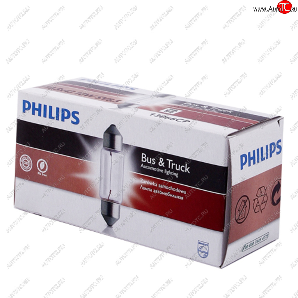 Лампа 24V C10W SV8.5-8 43мм PHILIPS 13866cp