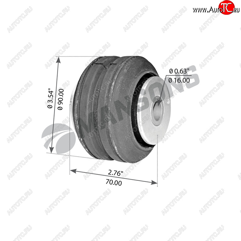 Сайлентблок VOLVO FH12,13,16,FM9,12,13 кабины MANSONS 900.342