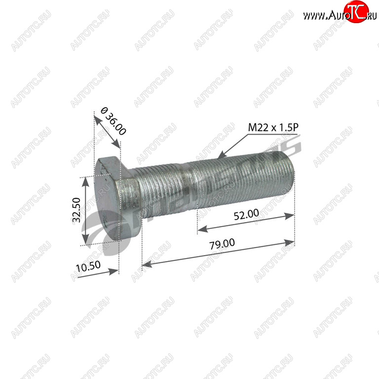 Шпилька колеса MAN MERCEDES (M22х1.5х81) MANSONS 400.603