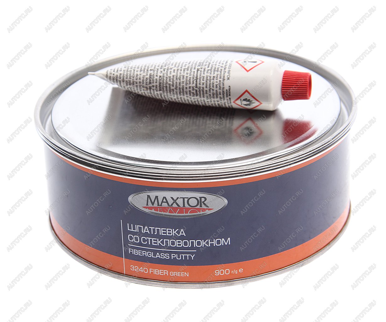 Шпатлевка со стекловолокном FIBER GLASS GREEN 0.9кг MAXTOR 32400.9