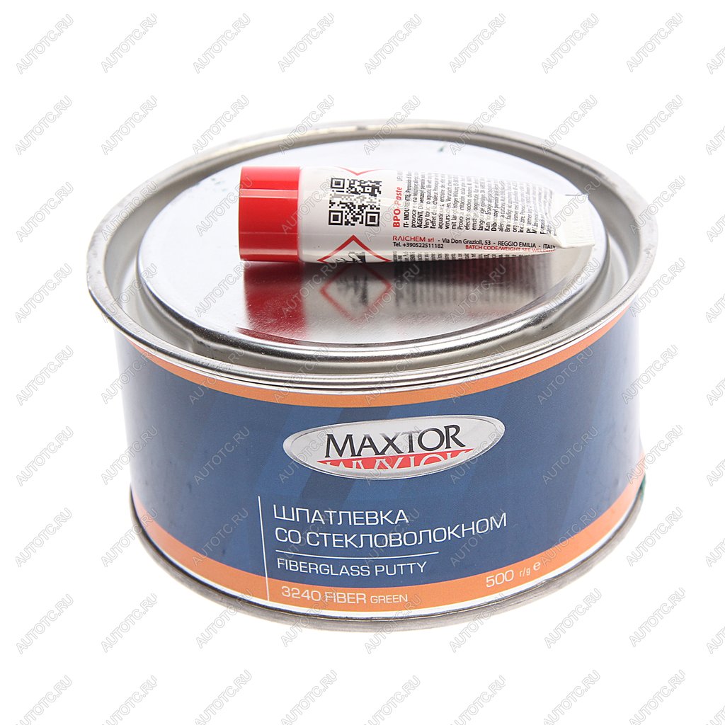 Шпатлевка со стекловолокном FIBER GLASS GREEN 0.5кг MAXTOR 32400.5