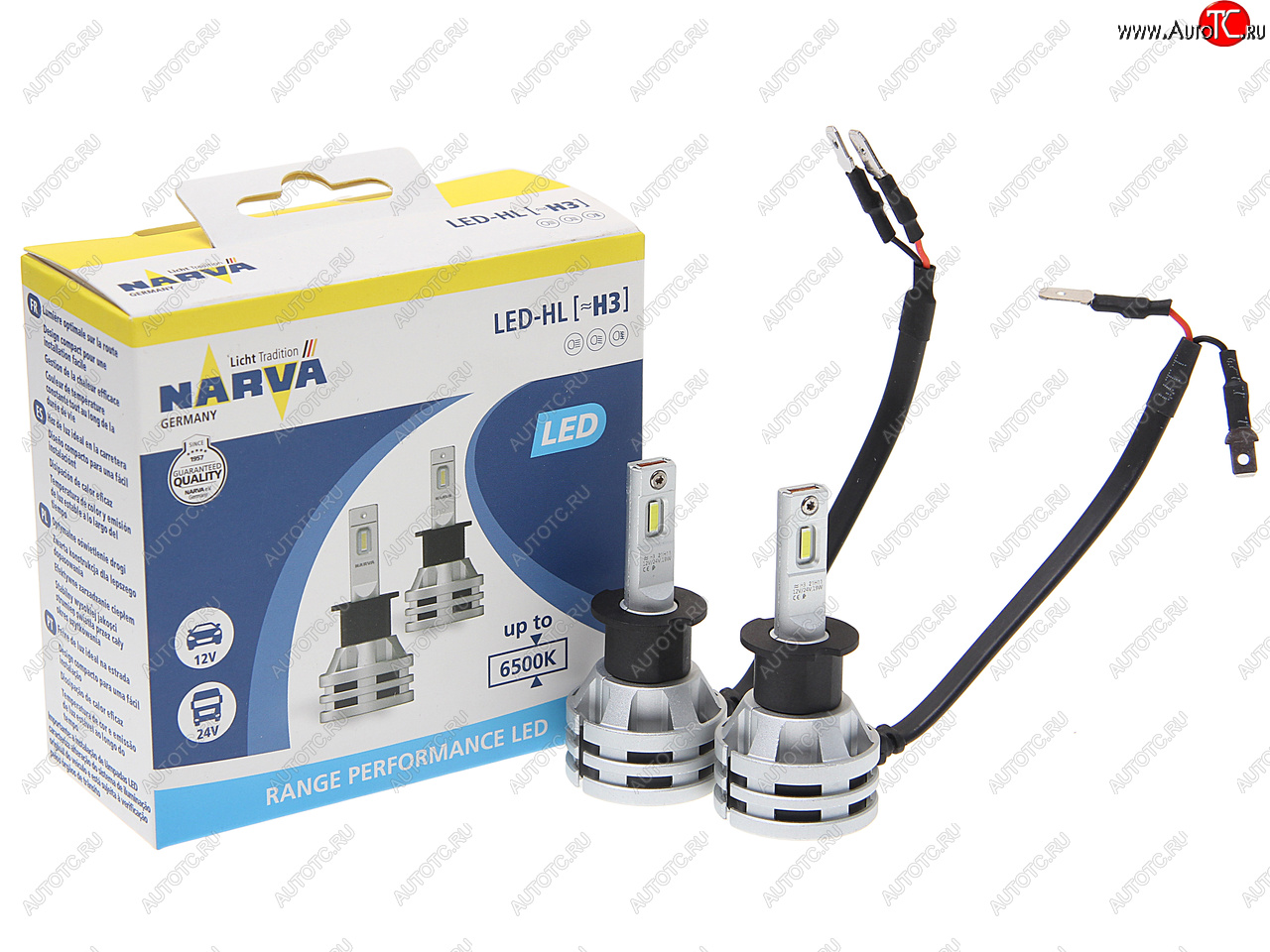 Лампа светодиодная 12V24V H3 19W PК22s 6500K бокс (2шт.) Range Perfomance LED NARVA 180583000