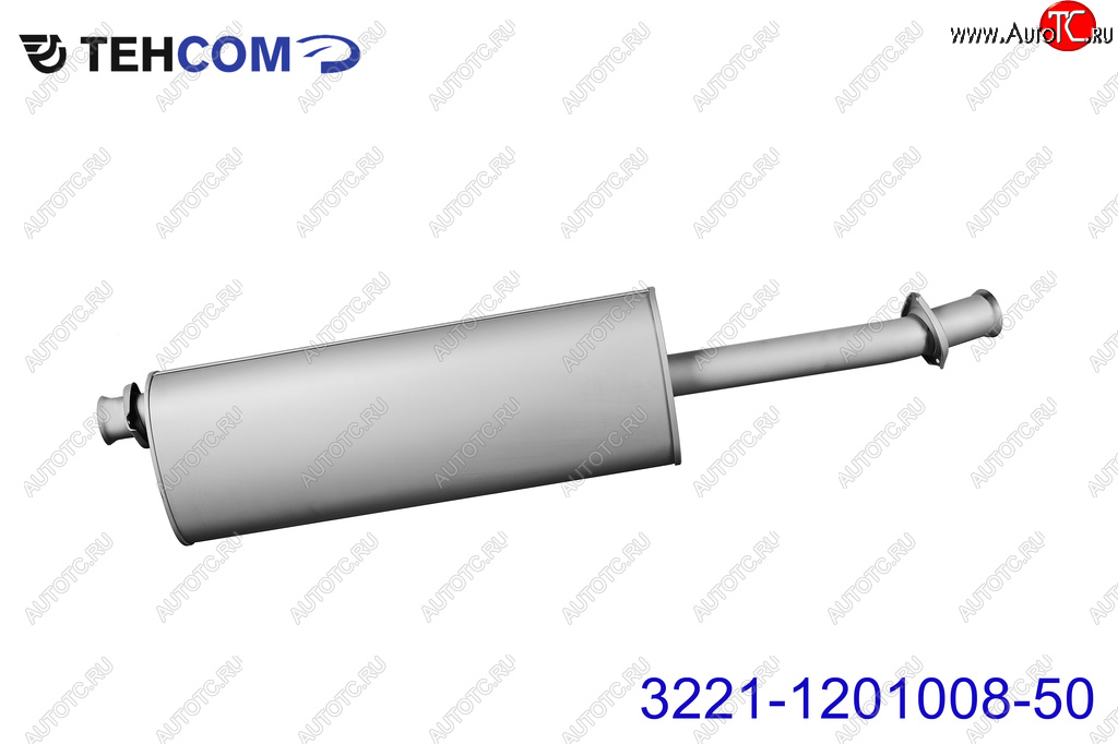 Глушитель ГАЗ-3302,3221 дв.CUMMINS 2.8 ЕВРО-3 короткий ТЕХКОМ 3221-1201008-50