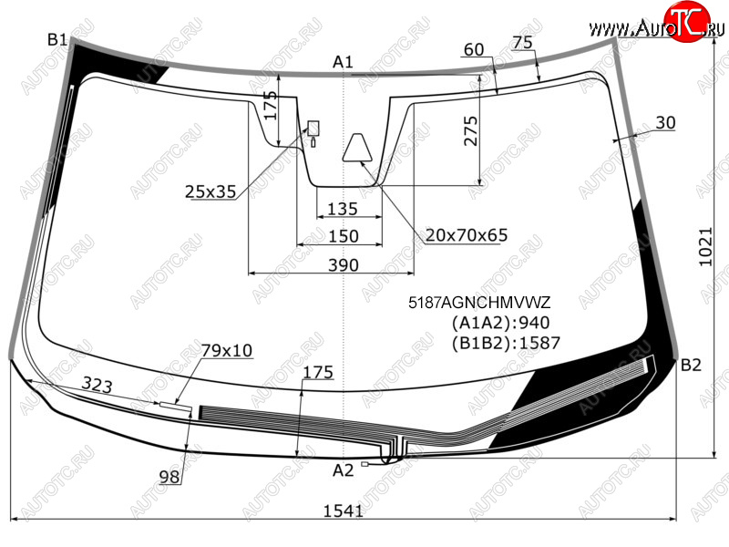 Стекло лобовое (Обогрев щеток Камера Датчик дождя Молдинг) Mazda CX-5 16- 5187AGNCHMVZ