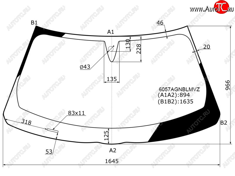 Стекло лобовое (Датчик дождя Молдинг) Infiniti FX35 08-12  FX30d 10-12  FX37 08-13  FX50 08-13 6057AGNBLMVZ