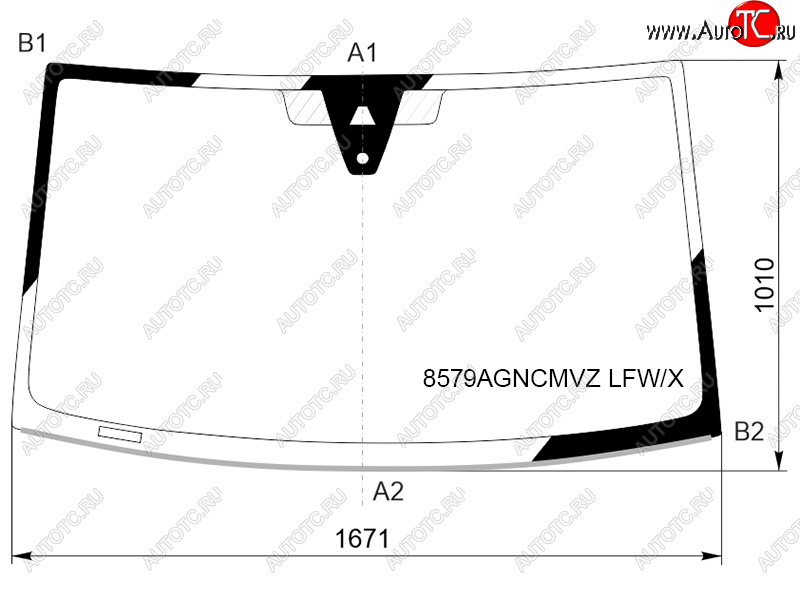 Стекло лобовое (Камера Датчик дождя Молдинг) Volkswagen Transporter 19-  California 20-22  Carav 8579AGNCMVZ LFW/X