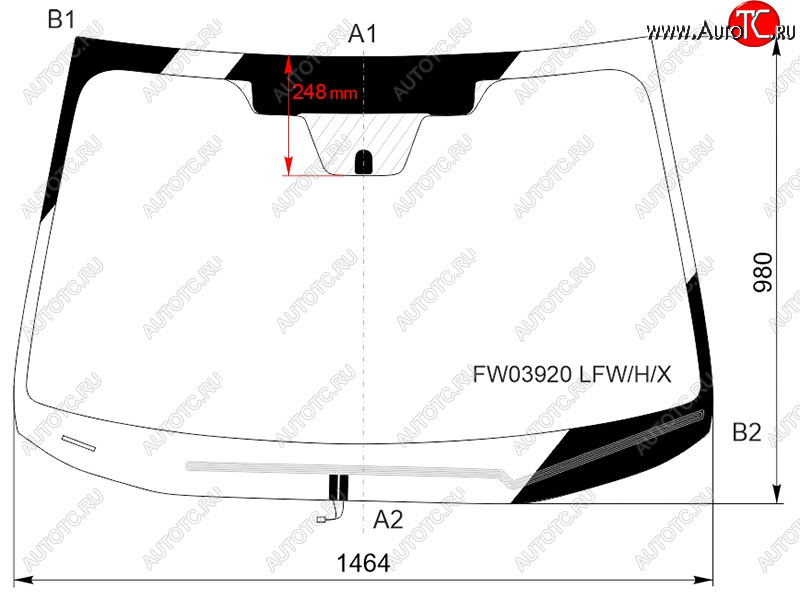 Стекло лобовое (Обогрев щеток Две камеры USA) Subaru Legacy 15-17  Outback 14-18 FW03920 LFW/H/X