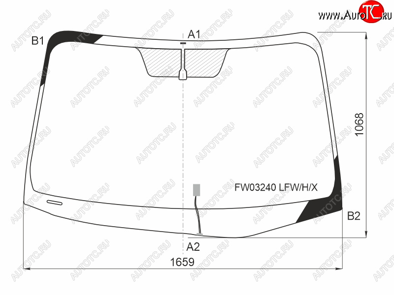 Стекло лобовое (Обогрев щеток) Toyota Sienna 10-20 XYG FW03240 LFW/H/X, fw03240lfwhx FW03240 LFW/H/X