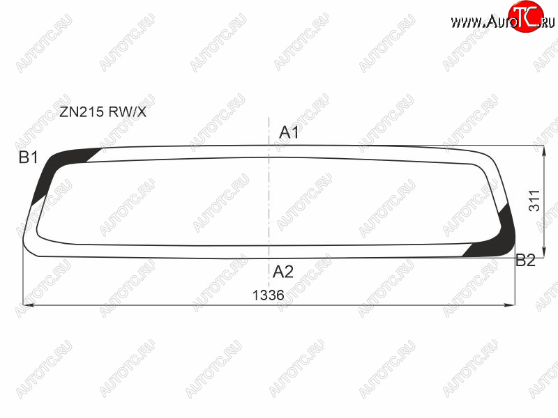 Стекло заднее (Цвет зеленый Обогрев) Toyota Hilux Pick Up 04-15 ZN215 RW/H/X