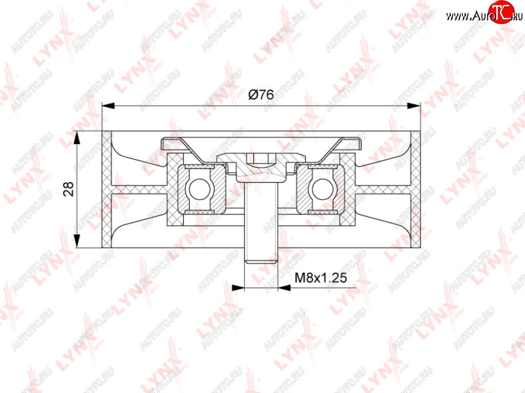 Ролик приводного ремня MERCEDES C (W203,W204),E (W210,W211) обводной LYNX pb7218