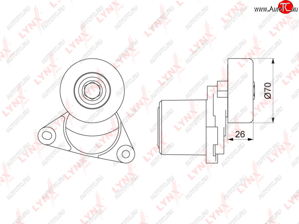 Натяжитель приводного ремня HYUNDAI Tucson (TCI) KIA Sportage (TCI) LYNX pt3201