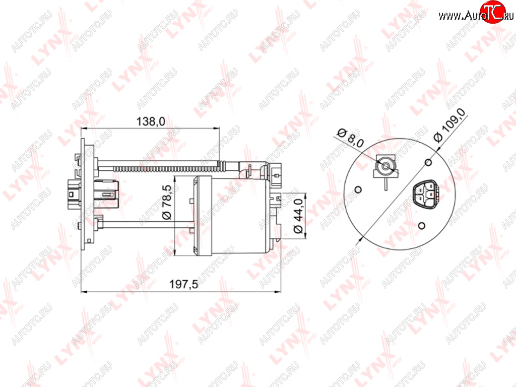 Фильтр топливный TOYOTA Camry (06-11) LYNX lf982m