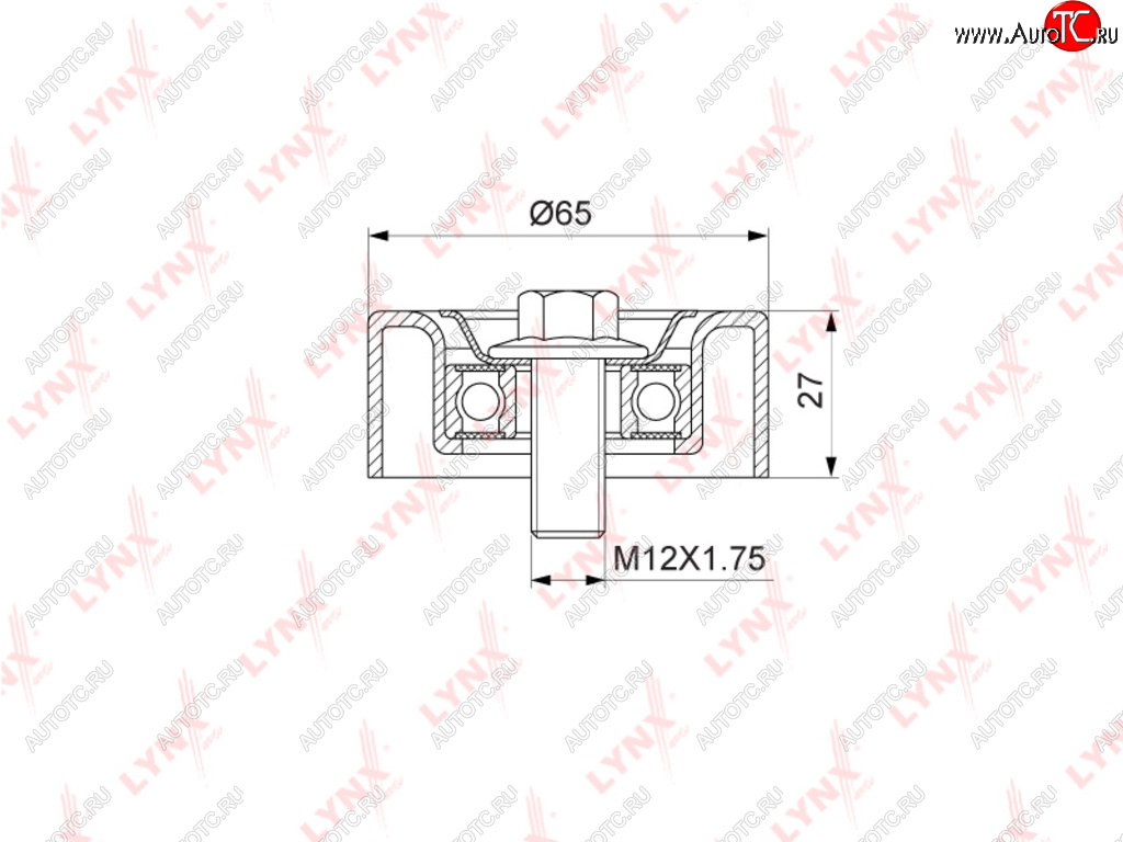 Натяжитель приводного ремня HYUNDAI Santa Fe (09-),ix35 (09-) KIA Sorento (09-) (2.02.2) LYNX pb5339