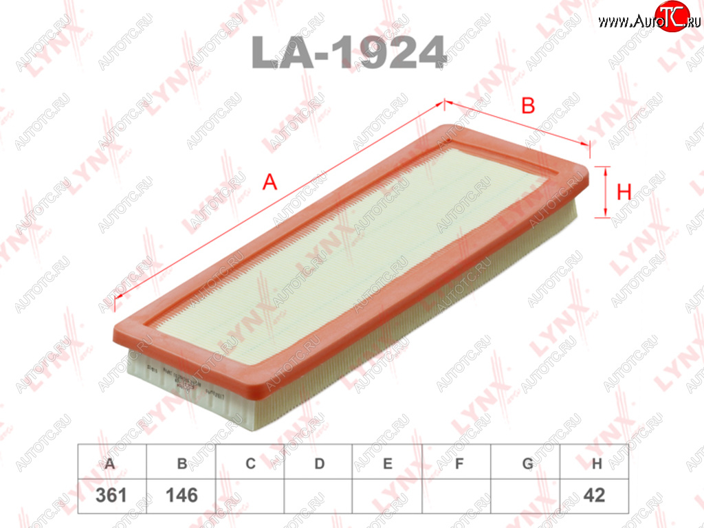 Фильтр воздушный PEUGEOT 308 CITROEN C4 (EP6DTEP6DTS) LYNX la1924