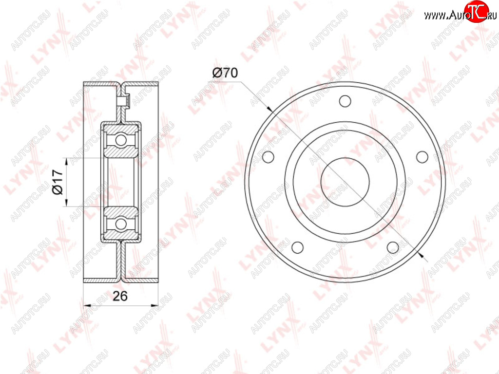 Ролик приводного ремня CHEVROLET Lacetti (1.8),Captiva (2.4) LYNX pb5336