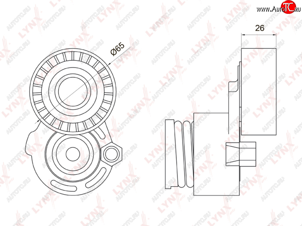 Ролик приводного ремня RENAULT Logan,Sandero,Megane 3 натяжителя LYNX pt3035