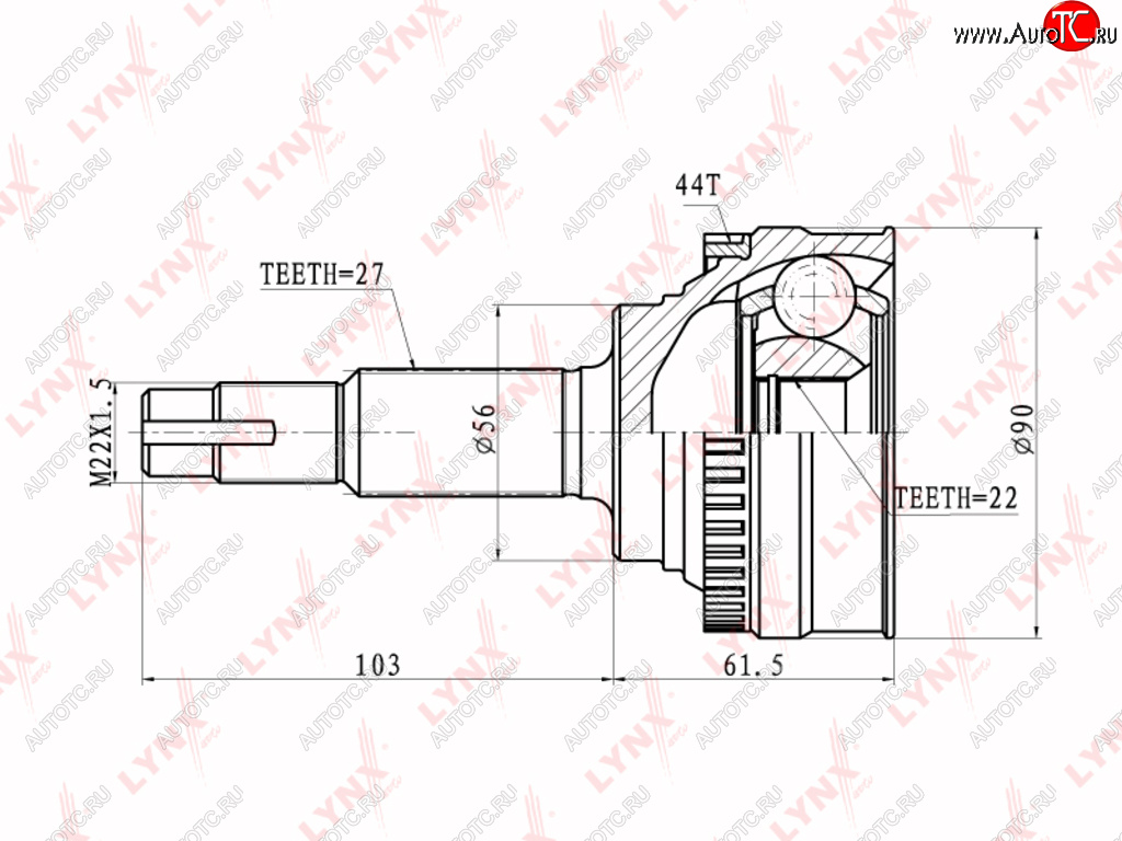 ШРУС наружный NISSAN Primera (P11) комплект (АБС) LYNX co5716a