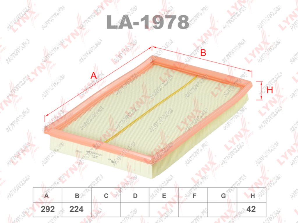 Фильтр воздушный OPEL Astra G (00-05),Zafira (00-05) (2.2 16V) LYNX la1978