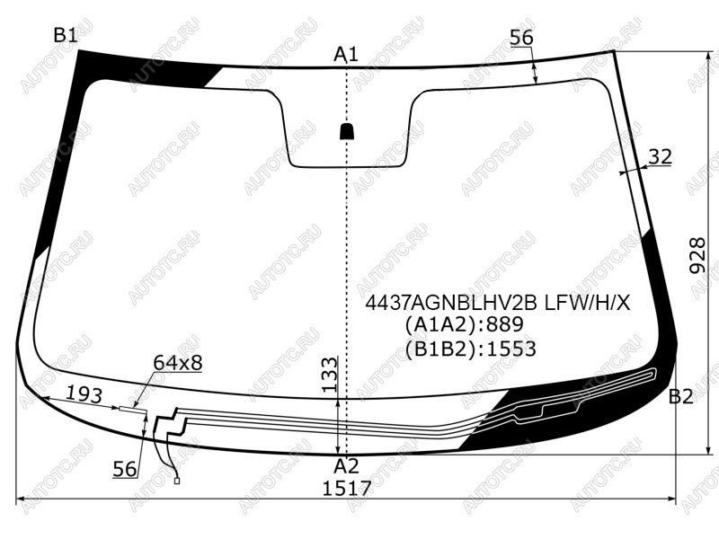 Стекло лобовое (Обогрев щеток) Kia Sorento 09-21 4437AGNBLHV2B LFW/H/X