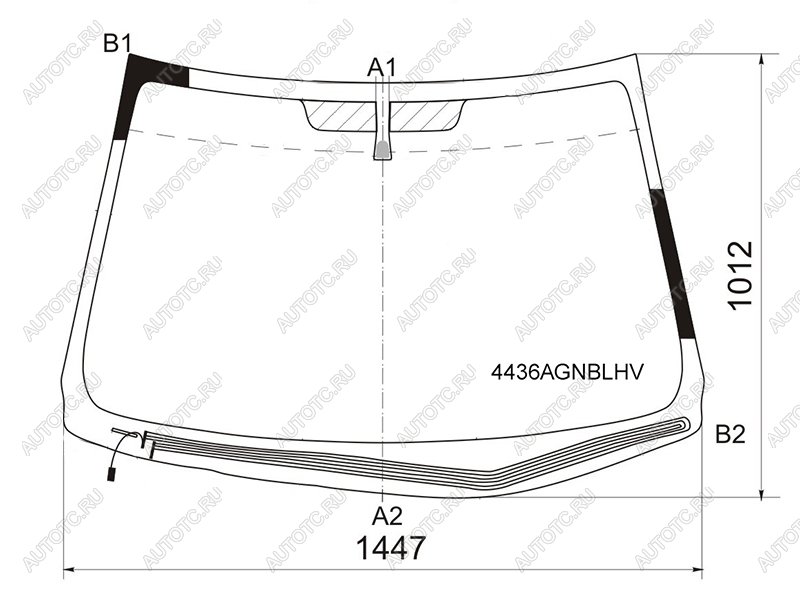 Стекло лобовое (Обогрев щеток) Kia Cerato 08-13  Forte 08-13 4436AGNBLHV