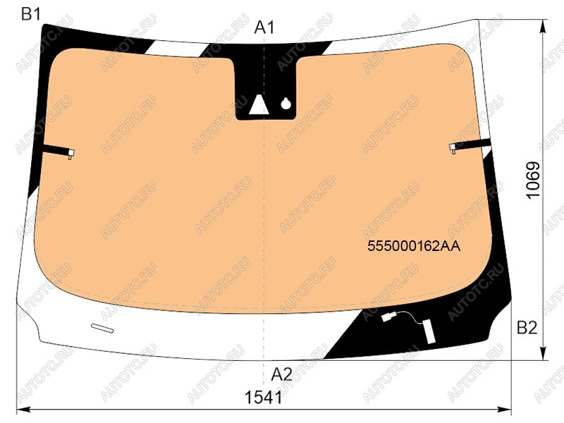 Стекло лобовое (Обогрев полный Датчик дождя Молдинг) Exeed TXL 19- 555000162AA