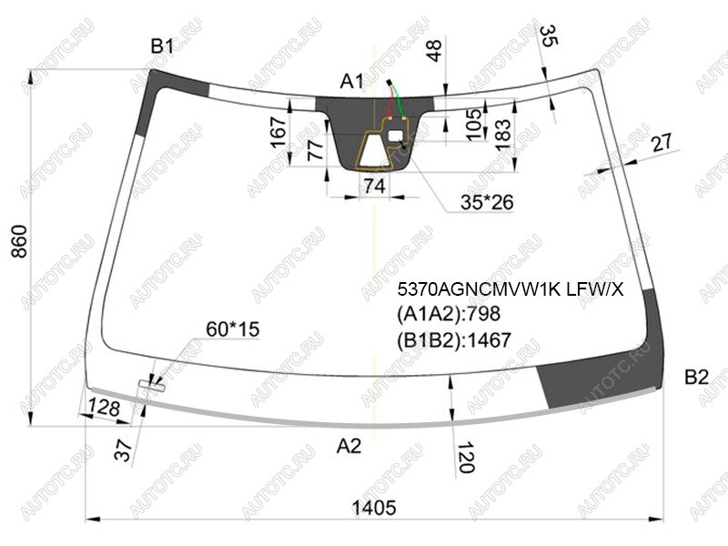 Стекло лобовое (Камера Датчик дождя Молдинг 2D CPE) Mercedes-Benz C-Class 11-15  E-Class 09-13 5370AGNCMVW1K LFW/X