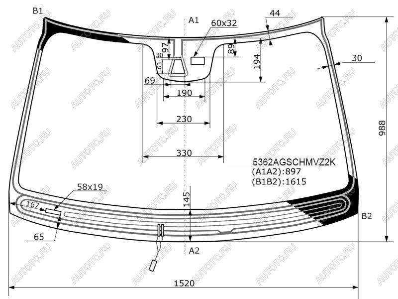 Стекло лобовое (Обогрев щеток Камера Датчик дождя Молдинг) Mercedes-Benz S-Class 09-13 5362AGSCHMVZ2K