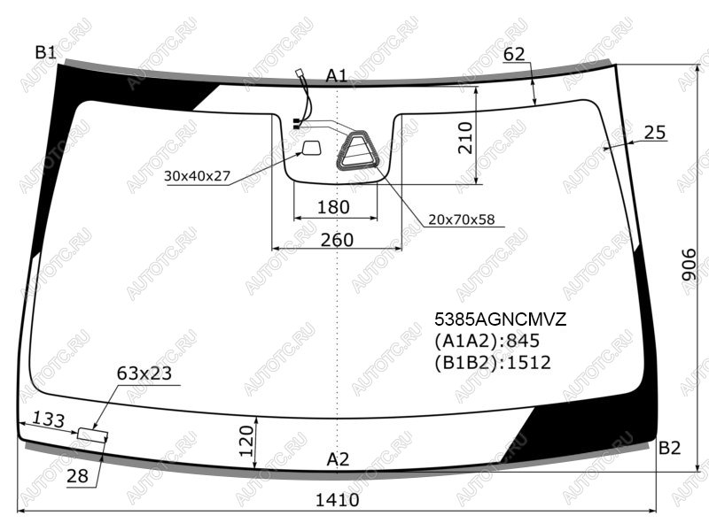 Стекло лобовое (Обогрев щеток Камера Датчик дождя Молдинг) Mercedes-Benz C-Class 13-18 5385AGNCMVZ