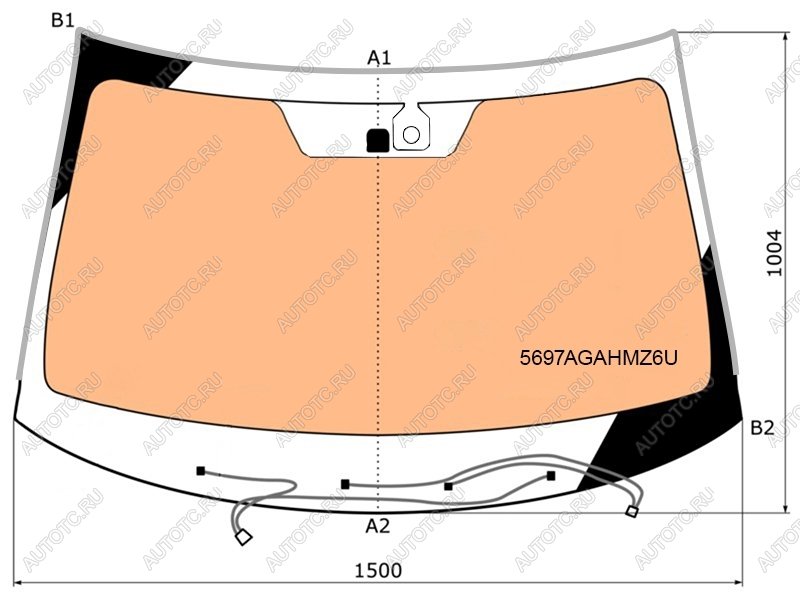 Стекло лобовое (Обогрев полный Датчик дождя Молдинг) Mitsubishi Outlander 18-22 5697AGAHMZ6U