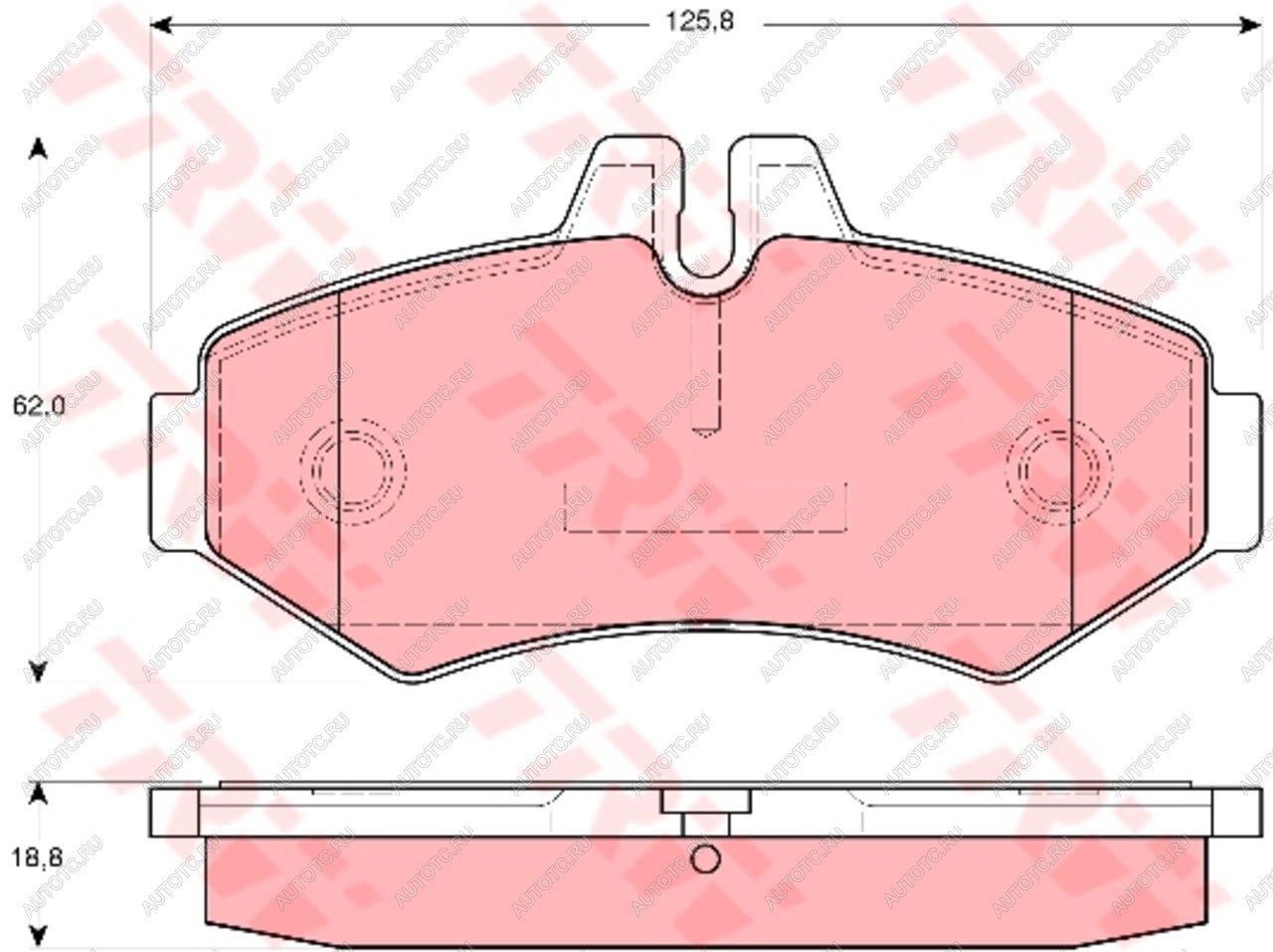 Колодки тормозные MERCEDES W463, Sprinter (97-) VW LT (96-02) задние (4шт.) TRW TRW gdb1399 gdb1399