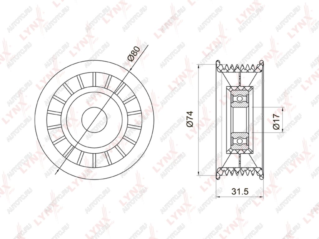 Ролик приводного ремня HONDA Accord (08-),Civic 4D,5D,CR-V обводной LYNX pb7013