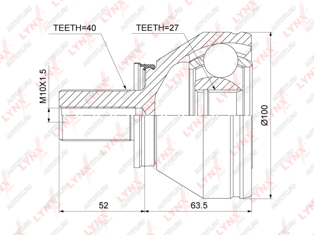 ШРУС наружный VOLVO S60 (10-),S80 (07-) комплект LYNX co3832