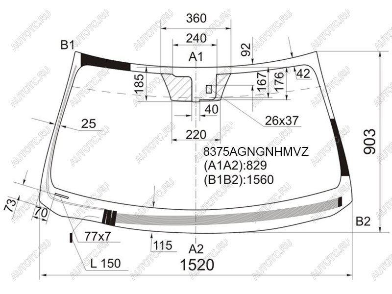 Стекло лобовое (Обогрев щеток Датчик дождя Молдинг) Lexus LS 06-17 8375AGNGNHMVZ