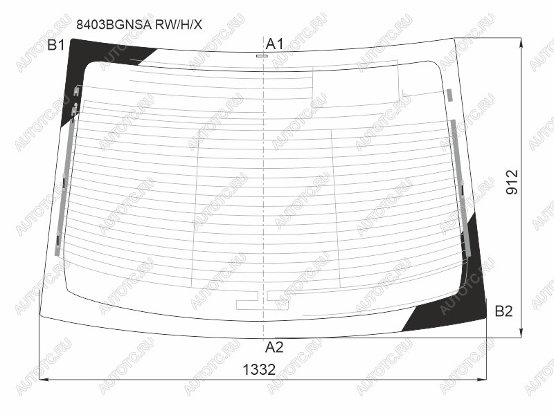 Стекло заднее (Цвет зеленый Обогрев) Toyota Camry (XV50) 11-18  Camry UAEUSA 11-17 8403BGNSA RW/H/X