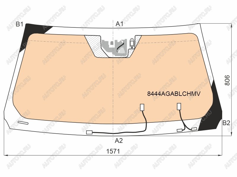 Стекло лобовое (Обогрев полный Камера Датчик дождя) Toyota Land Cruiser (J300) 21-  Lexus LX 21- 8444AGABLCHMV