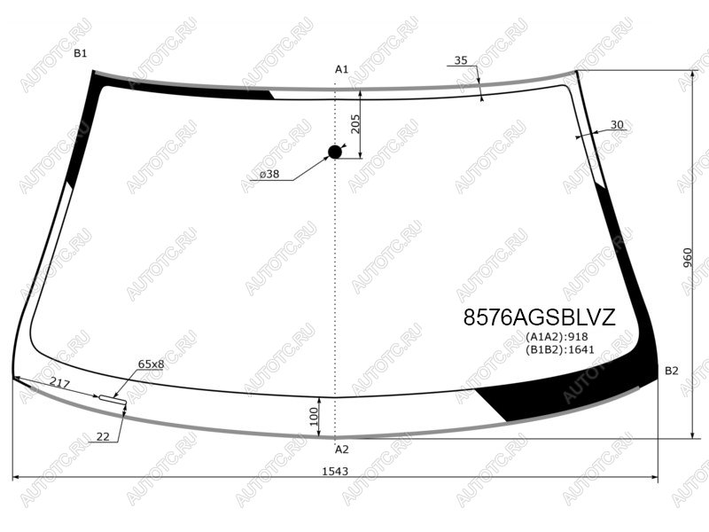 Стекло лобовое (Молдинг) Volkswagen Touareg 02-10  Porsche Cayenne 02-10 8576AGSBLVZ