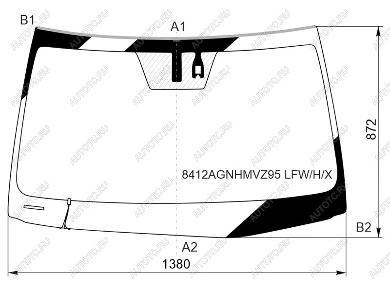 Стекло лобовое (Обогрев щеток/ Датчик дождя/ Молдинг) Lexus IS 16-20 XYG 8412AGNHMVZ95 LFW/H/X, 8412agnhmvz95lfwhx 8412AGNHMVZ95 LFW/H/X