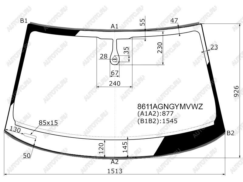 Стекло лобовое (Датчик дождя Молдинг) Audi A6 10-14  A6 allroad quattro 12-14  S6 12-14 8611AGNGYMVWZ