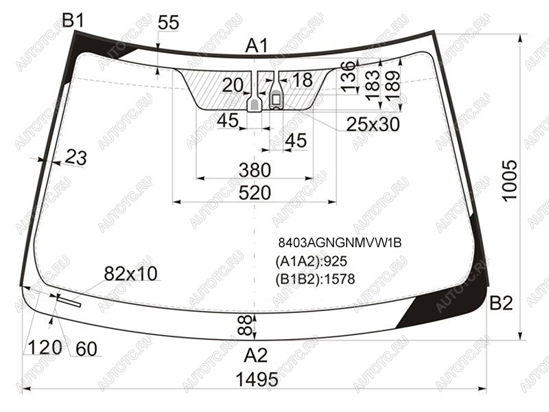 Стекло лобовое (Датчик дождя Молдинг) Toyota Camry (XV50) 11-21  Camry UAEUSA 11-17 8403AGNGNMVW1B