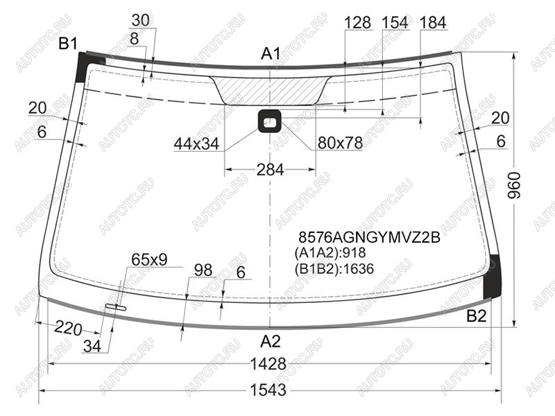 Стекло лобовое (Датчик дождя Молдинг) Volkswagen Touareg 02-10  Porsche Cayenne 02-10 8576AGNGYMVZ2B