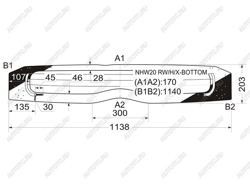 Стекло заднее (Цвет зеленый Обогрев) Toyota Prius (NHW20) 03-11 NHW20 RW/H/X-BOTTOM