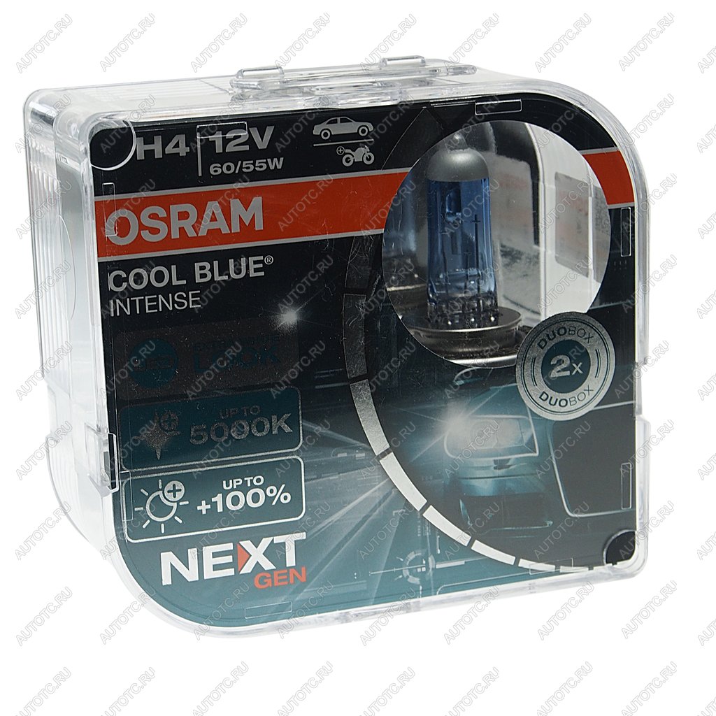 Лампа 12V H4 6055W P43t-38 +100% 5000K евробокс (2шт.) Cool Blue Intense NextGen OSRAM 64193cbn-hcb