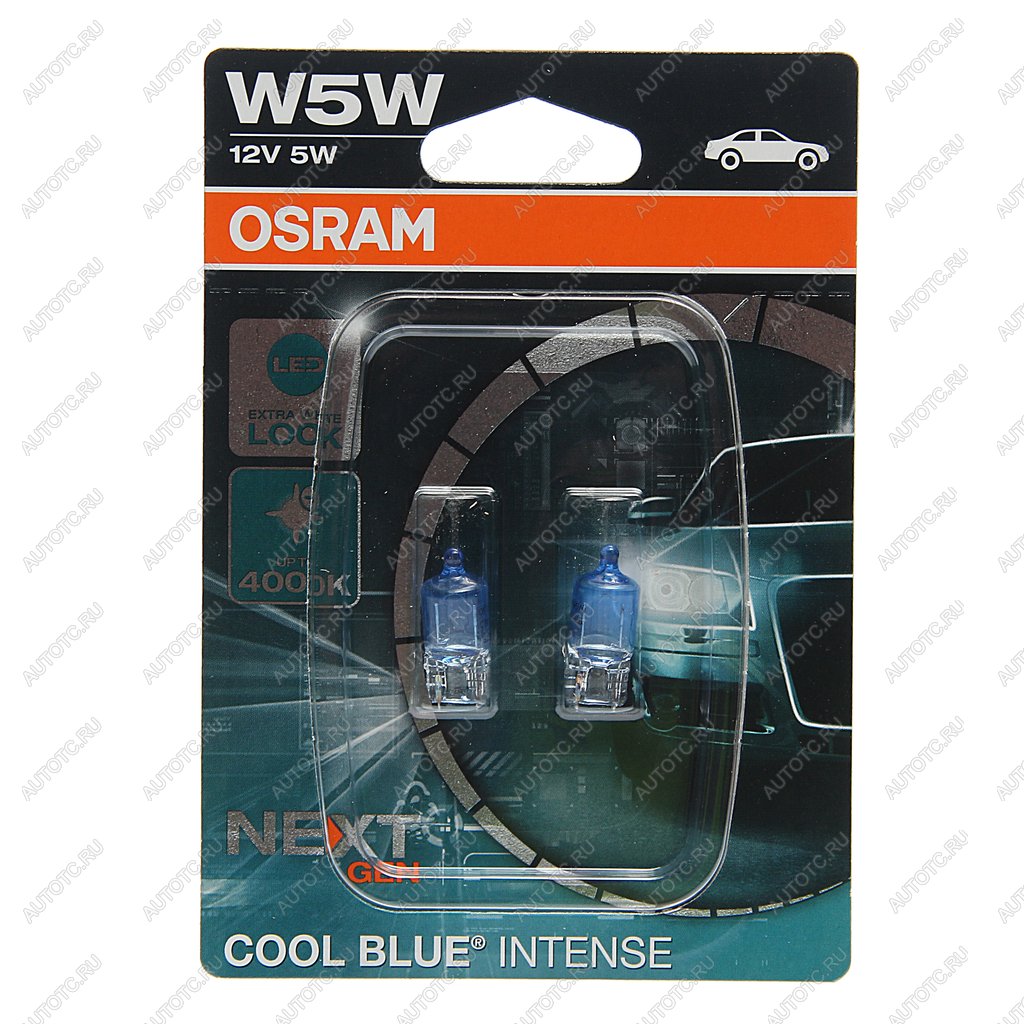 Лампа 12V W5W T10 W2.1x9.5d 4000K блистер (2шт.) Cool Blue Intense NextGen OSRAM 2825cbn-02b