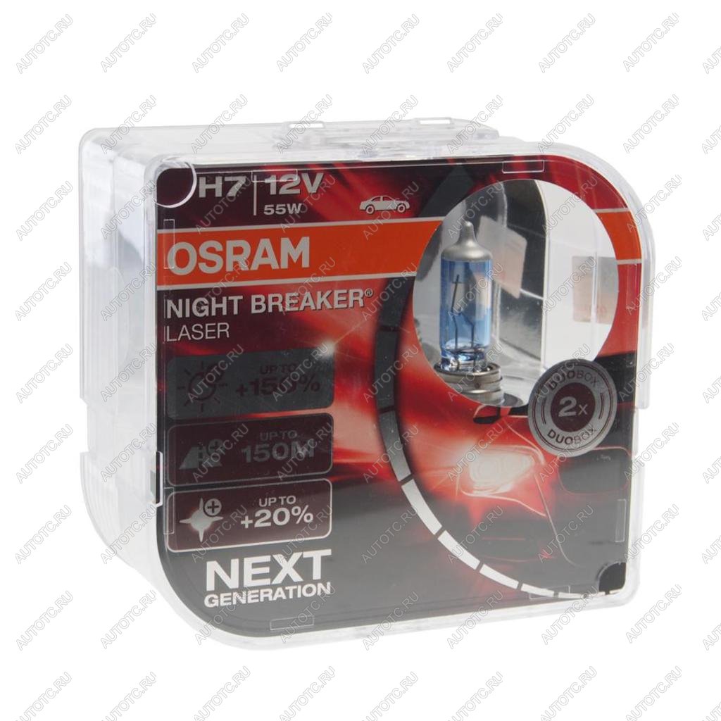 Лампа 12V H7 55W PX26d +150% 3750K бокс (2шт.) Night Breaker Laser OSRAM 64210nl-hcb