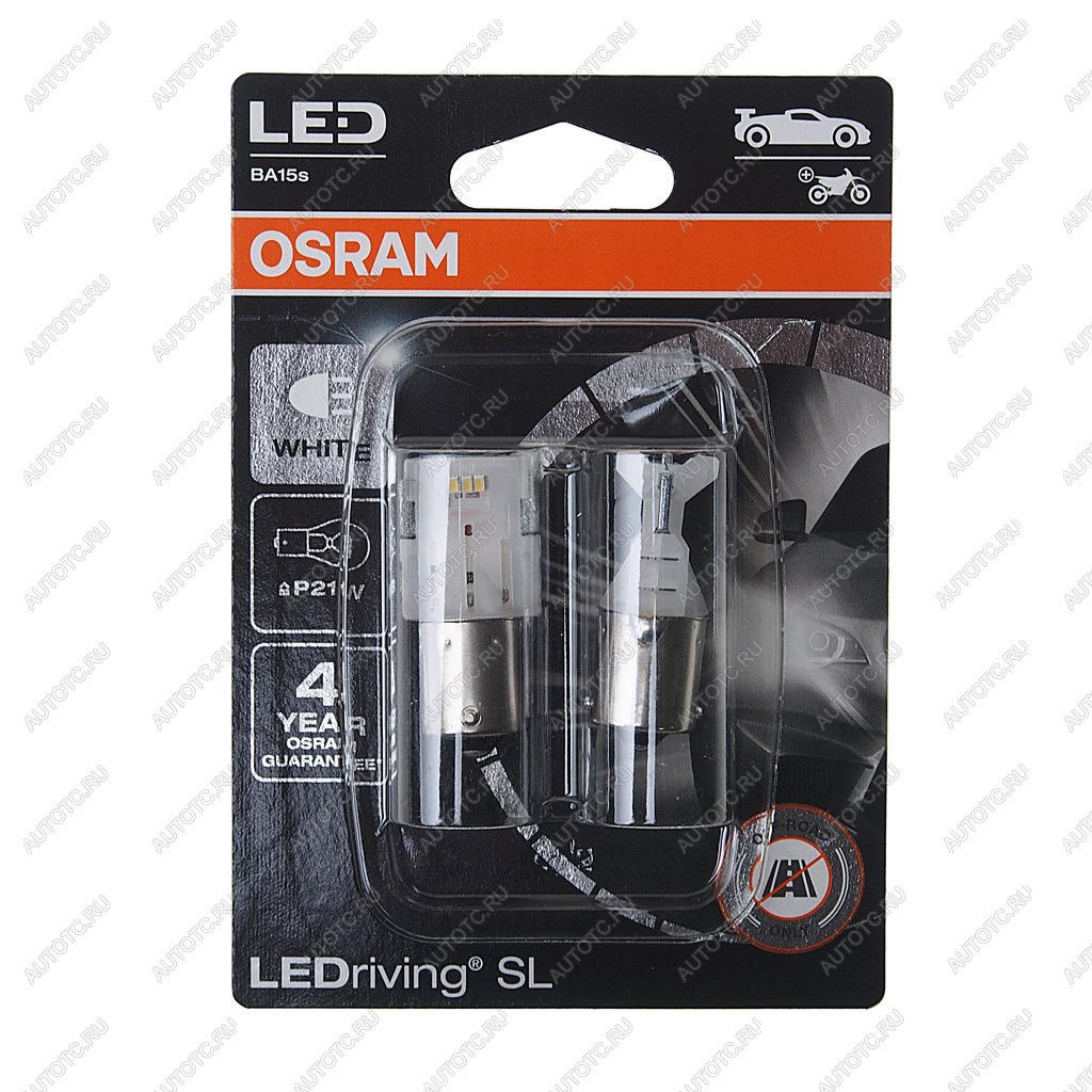 Лампа светодиодная 12V P21W BA15s 6000K блистер (2шт.) LEDriving SL OSRAM 7506dwp-02b